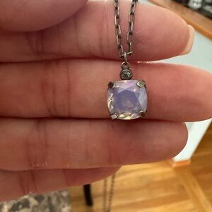 Iridescent Pendant silver Necklace